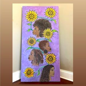 Afro Art on Fabric Canvas